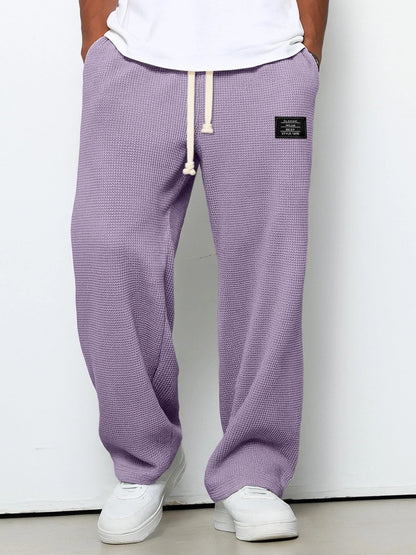 Pantalones hombre de pierna ancha tela suave ajuste relajado