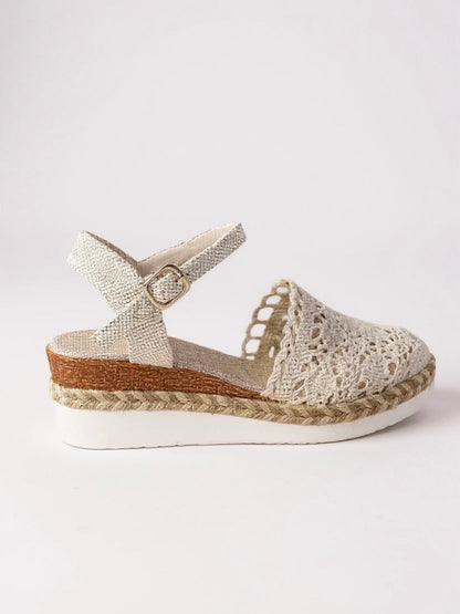 Sandalias Mujer Cuña Correa al Tobillo Estilo Bohemio