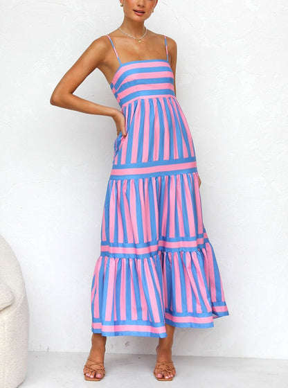 Vestido Verano Mujer Ligero Tirantes Finos Estampado Rayas