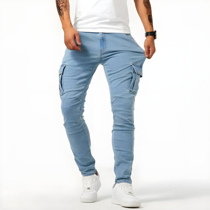 Pantalón cargo hombre algodón elástico corte cómodo urbano