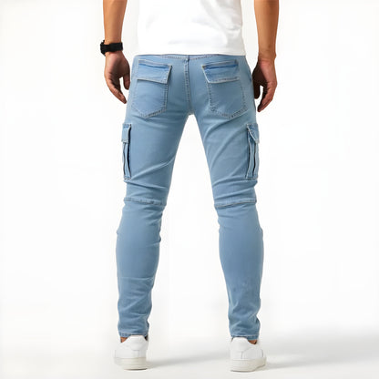 Pantalón cargo hombre algodón elástico corte cómodo urbano