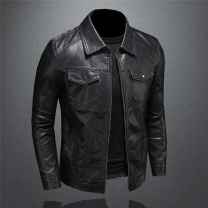 Chaqueta Hombre de Cuero Ajustada Clásica
