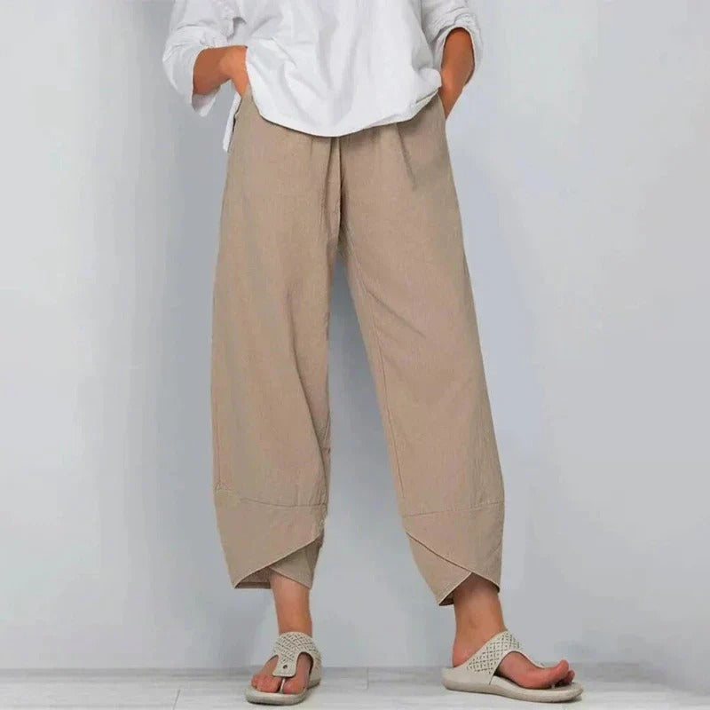 Pantalón Hombre de Lino y Algodón Cintura Elástica