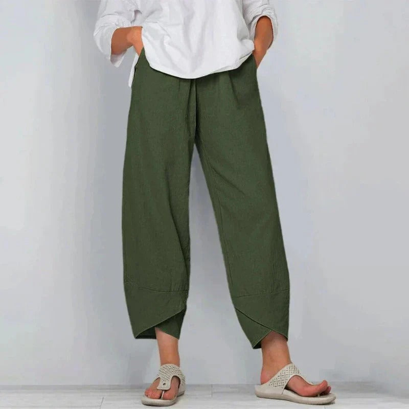 Pantalón Hombre de Lino y Algodón Cintura Elástica
