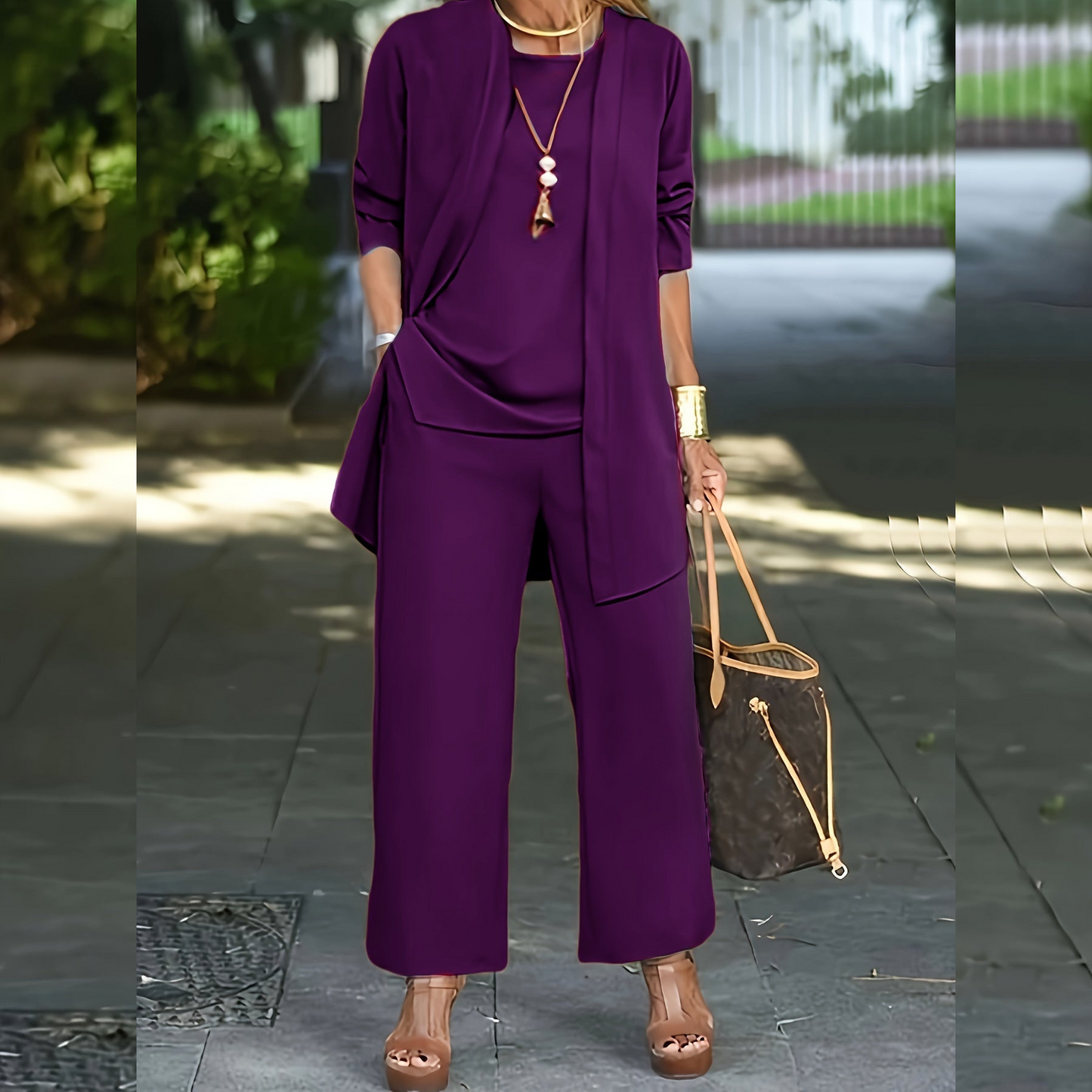 Conjunto Mujer de Tres Piezas Blazer y Pantalón
