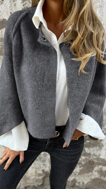 Chaqueta Mujer Suave Cuello Redondo