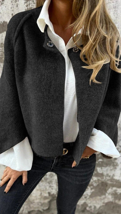 Chaqueta Mujer Suave Cuello Redondo