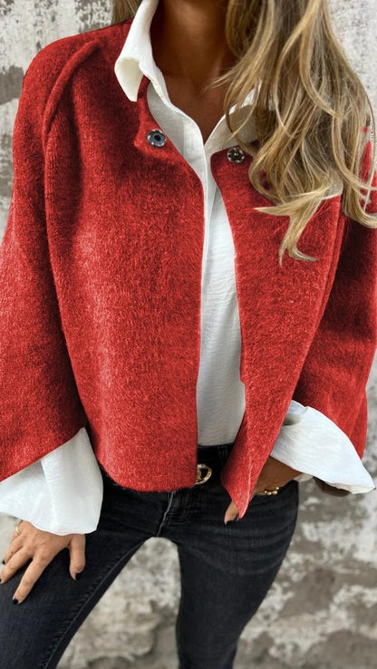Chaqueta Mujer Suave Cuello Redondo