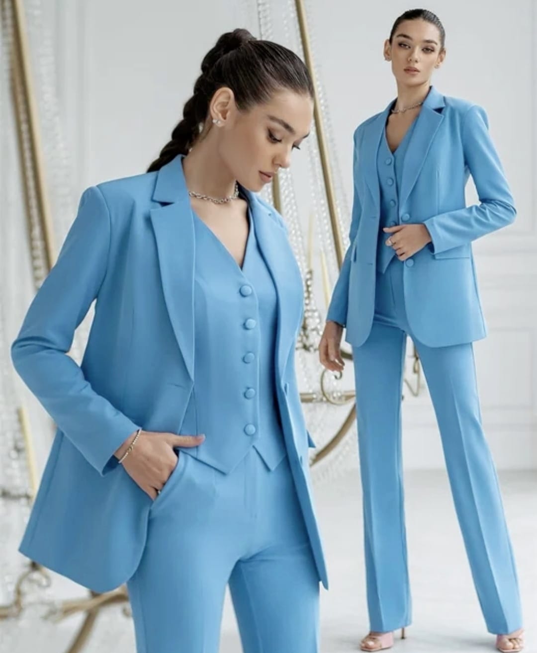 Traje Hombre Chaqueta Pantalón y Chaleco Clásico