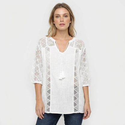 Blusa Mujer de Crochet con Borlas Estilo Boho - Mavetta