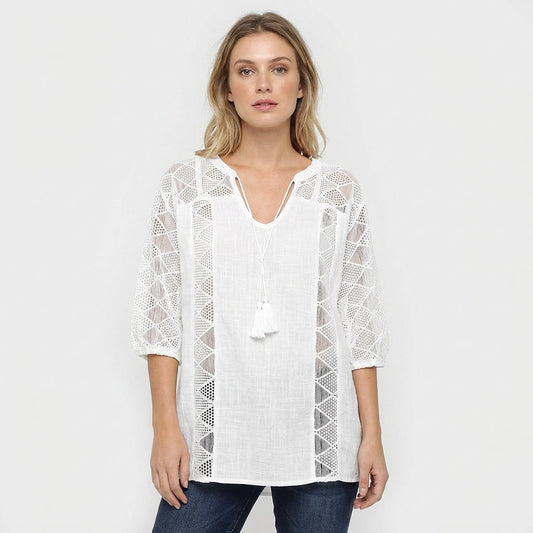 Blusa Mujer de Crochet con Borlas Estilo Boho - Mavetta