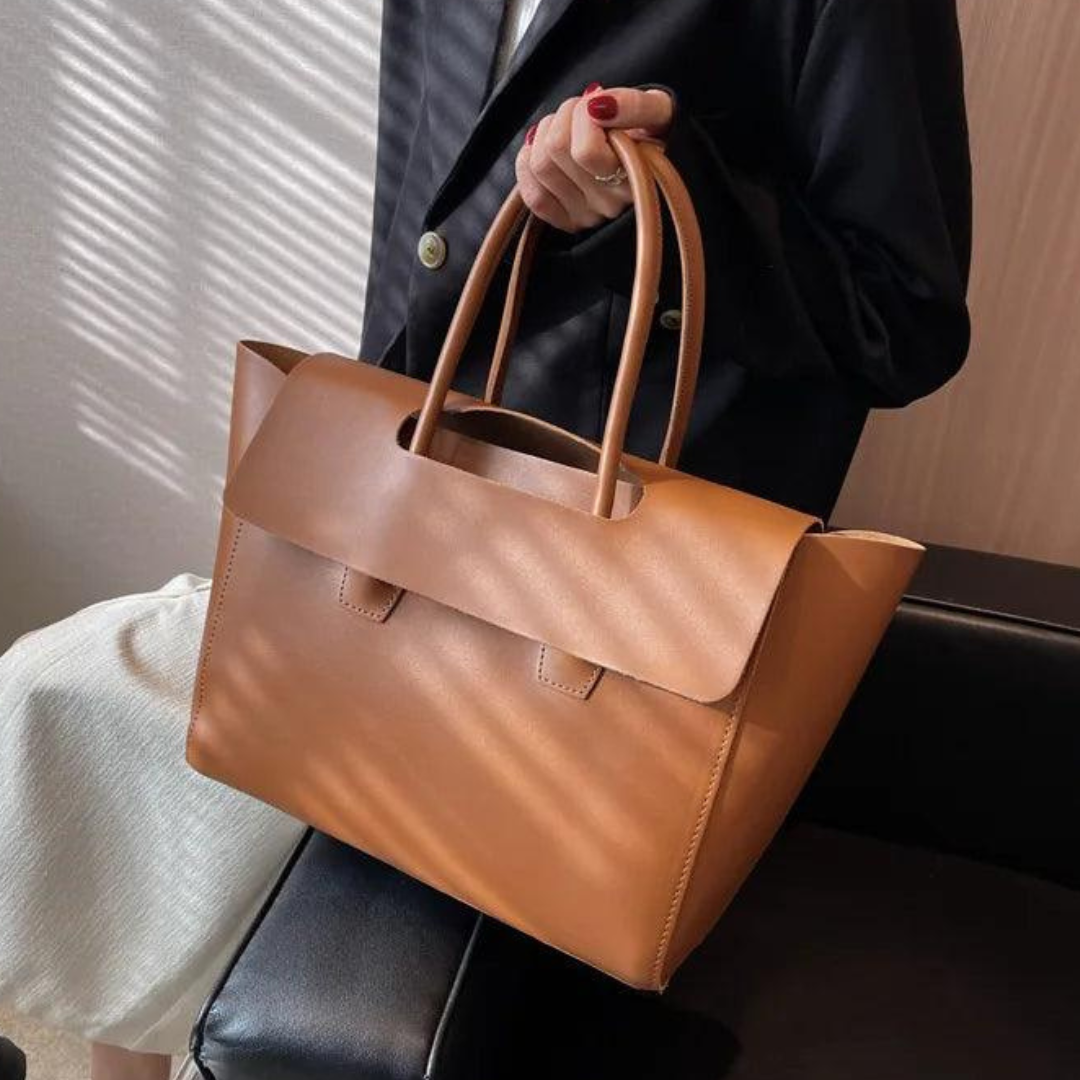Bolso Tote Mujer de Mano Solapa Asa Doble Estructurado