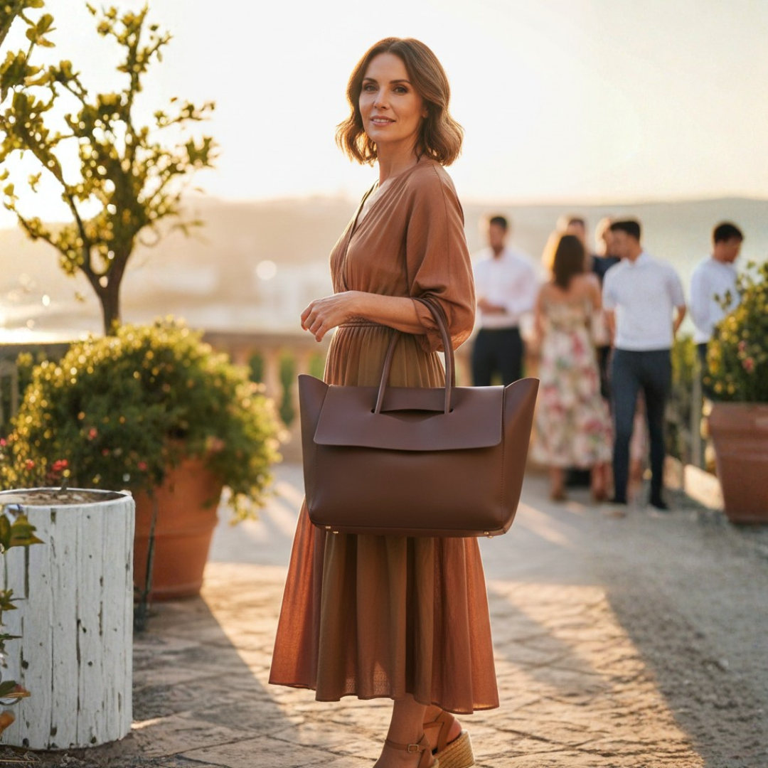 Bolso Tote Mujer de Mano Solapa Asa Doble Estructurado