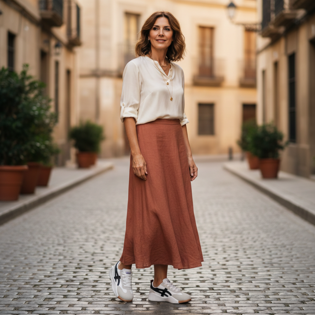 Zapatillas deportivas mujer con cordones suela gruesa y rayas