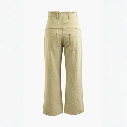 Pantalones Vaqueros Mujer Cintura Alta Anchos Corte Recto