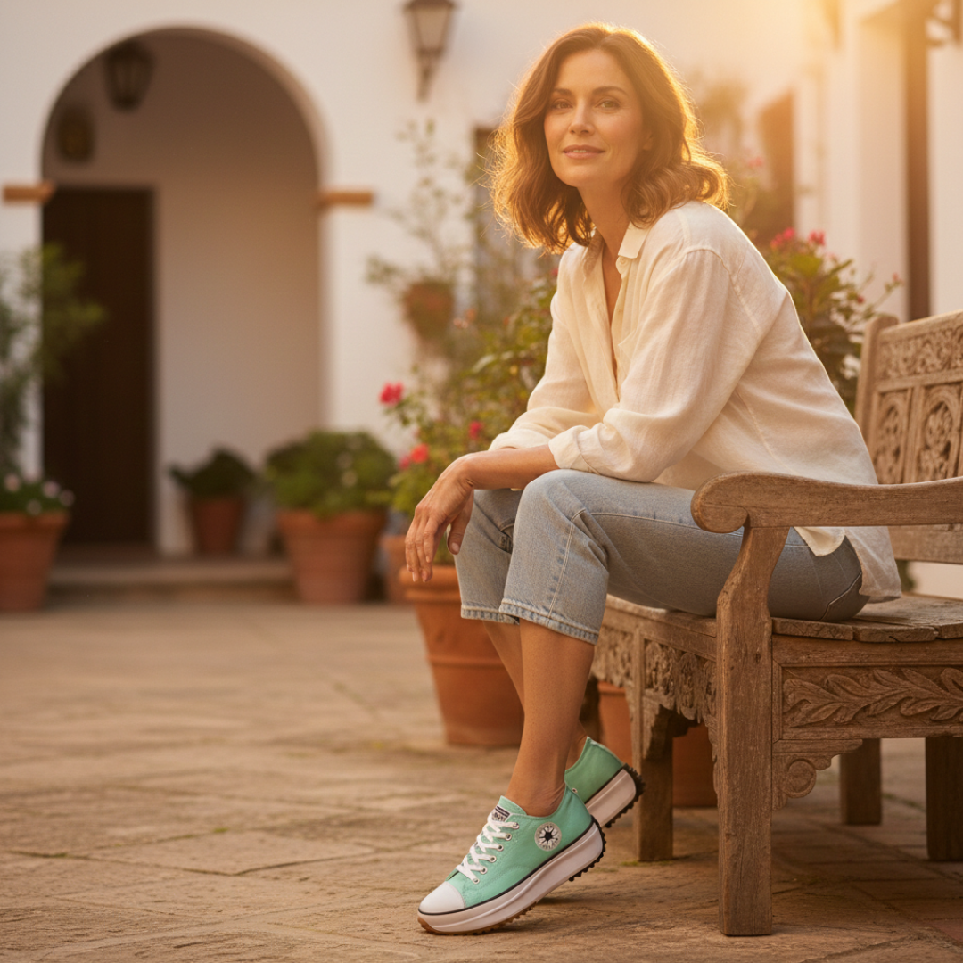 Zapatillas Plataforma Mujer Lona Casual Cordones Suela Dentada