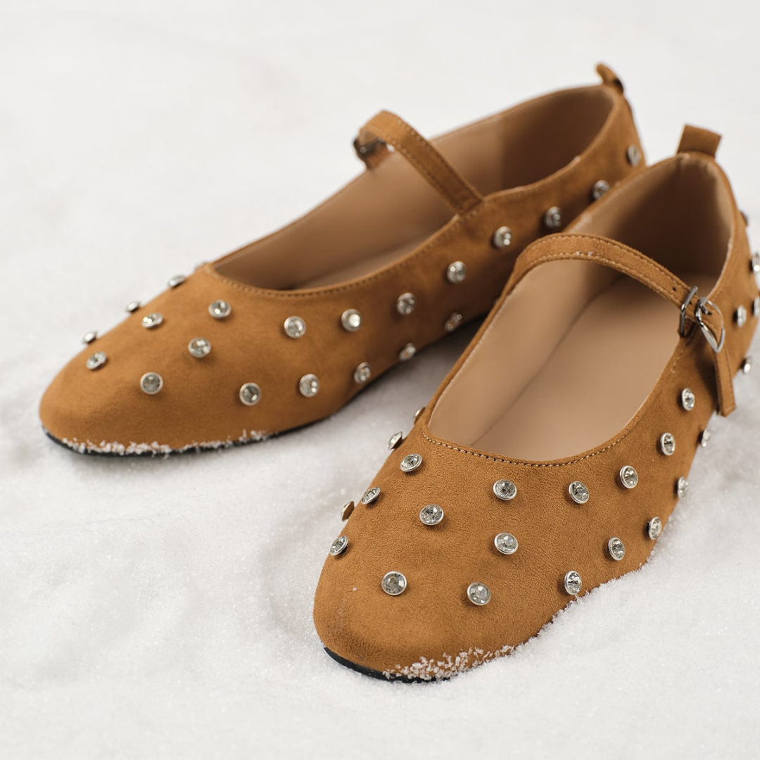 Bailarinas Mujer con Tachas Decorativas y Correa Ajustable - Mavetta
