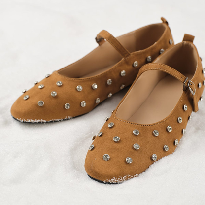Bailarinas Mujer con Tachas Decorativas y Correa Ajustable - Mavetta