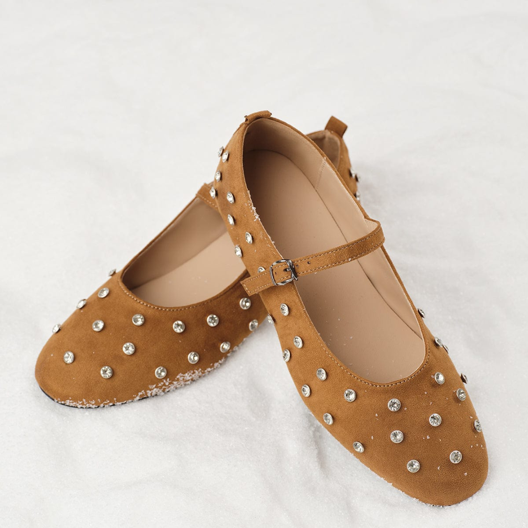 Bailarinas Mujer con Tachas Decorativas y Correa Ajustable