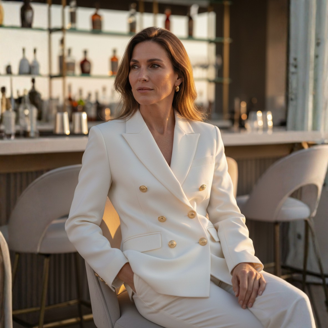 Blazer Mujer Doble Botonadura Corte Clasico
