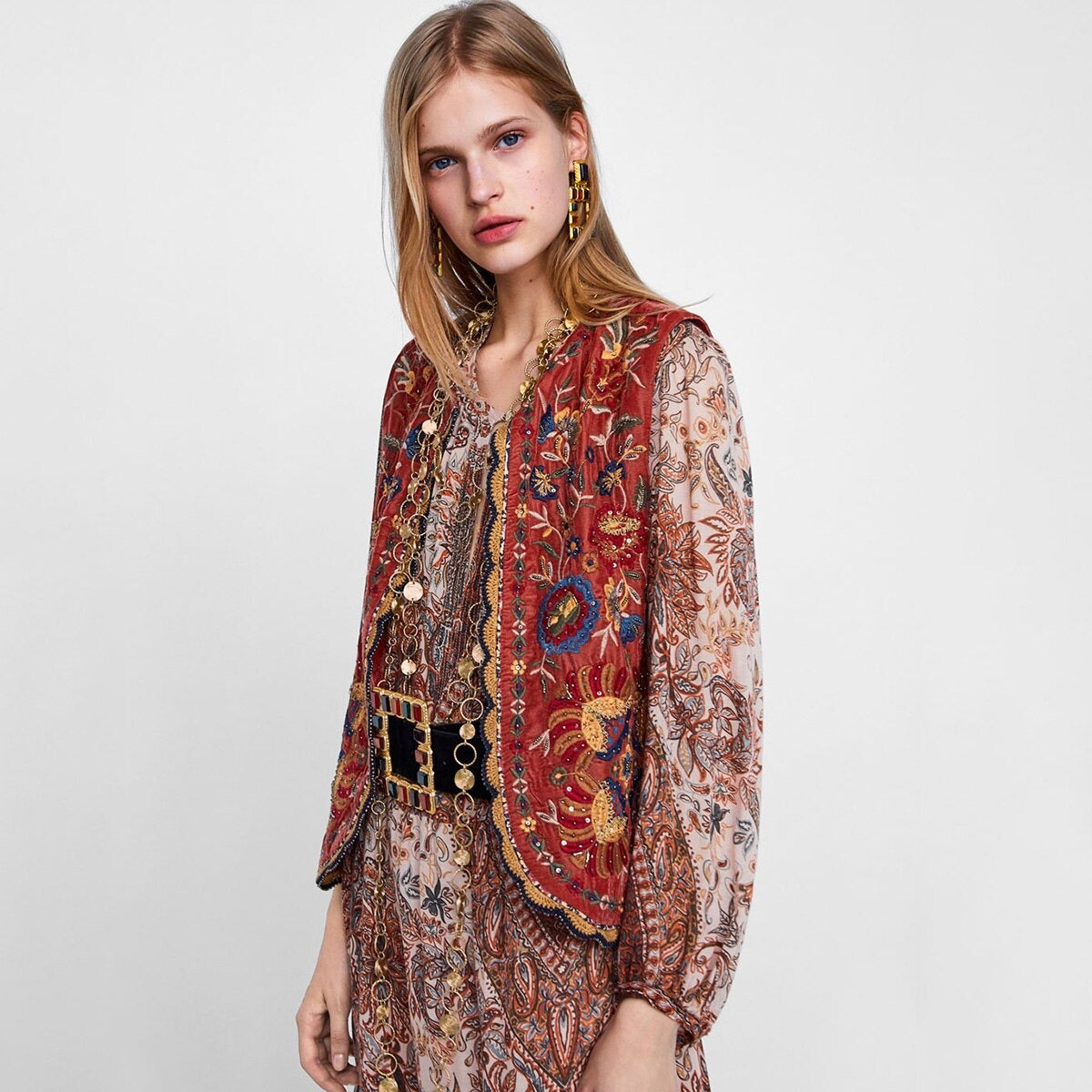 Isabel | Chaleco Floral Bohemio Abierto para Mujer Verano 3