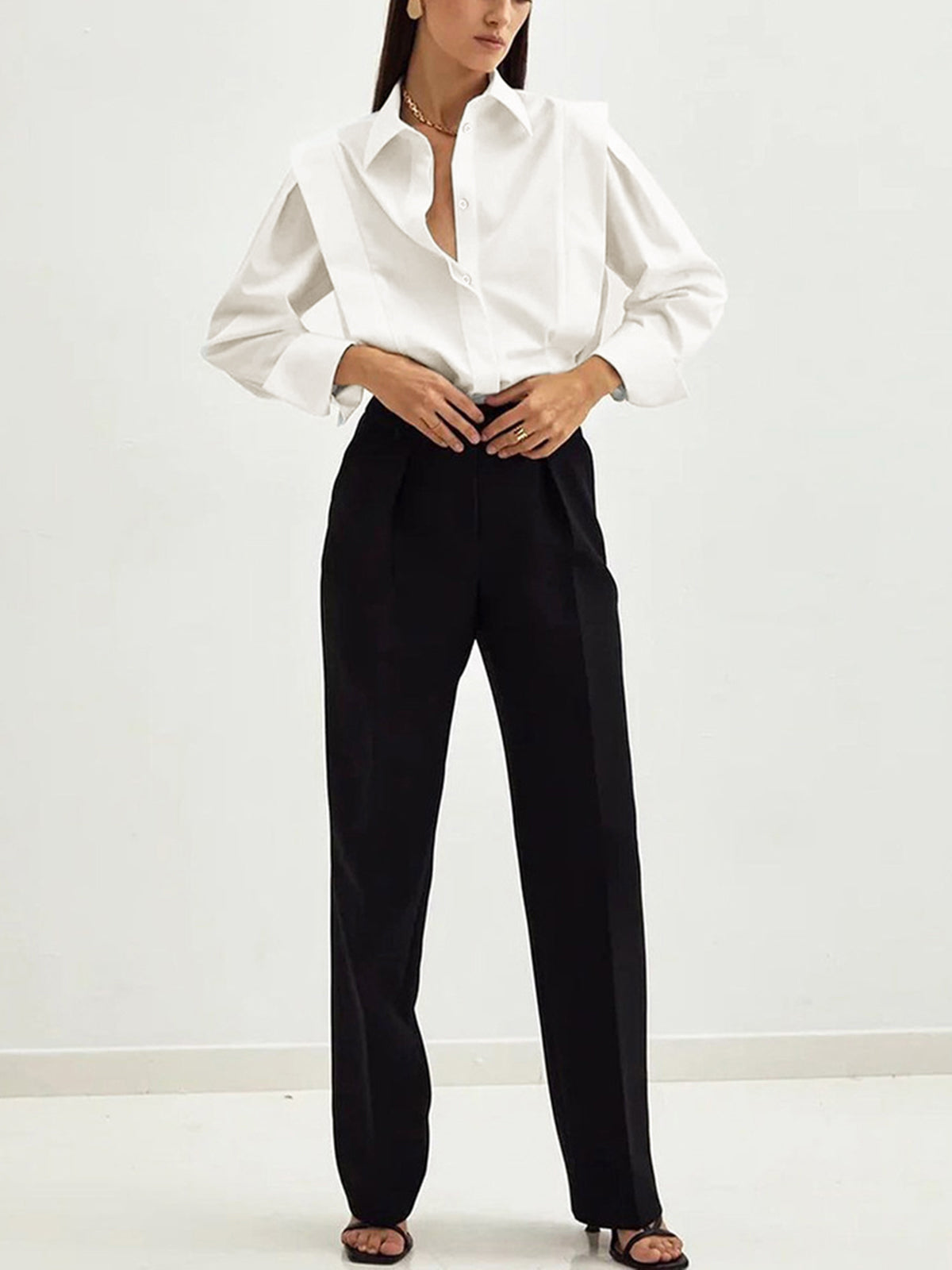 Blusa Mujer Manga Larga Ajuste Elegante