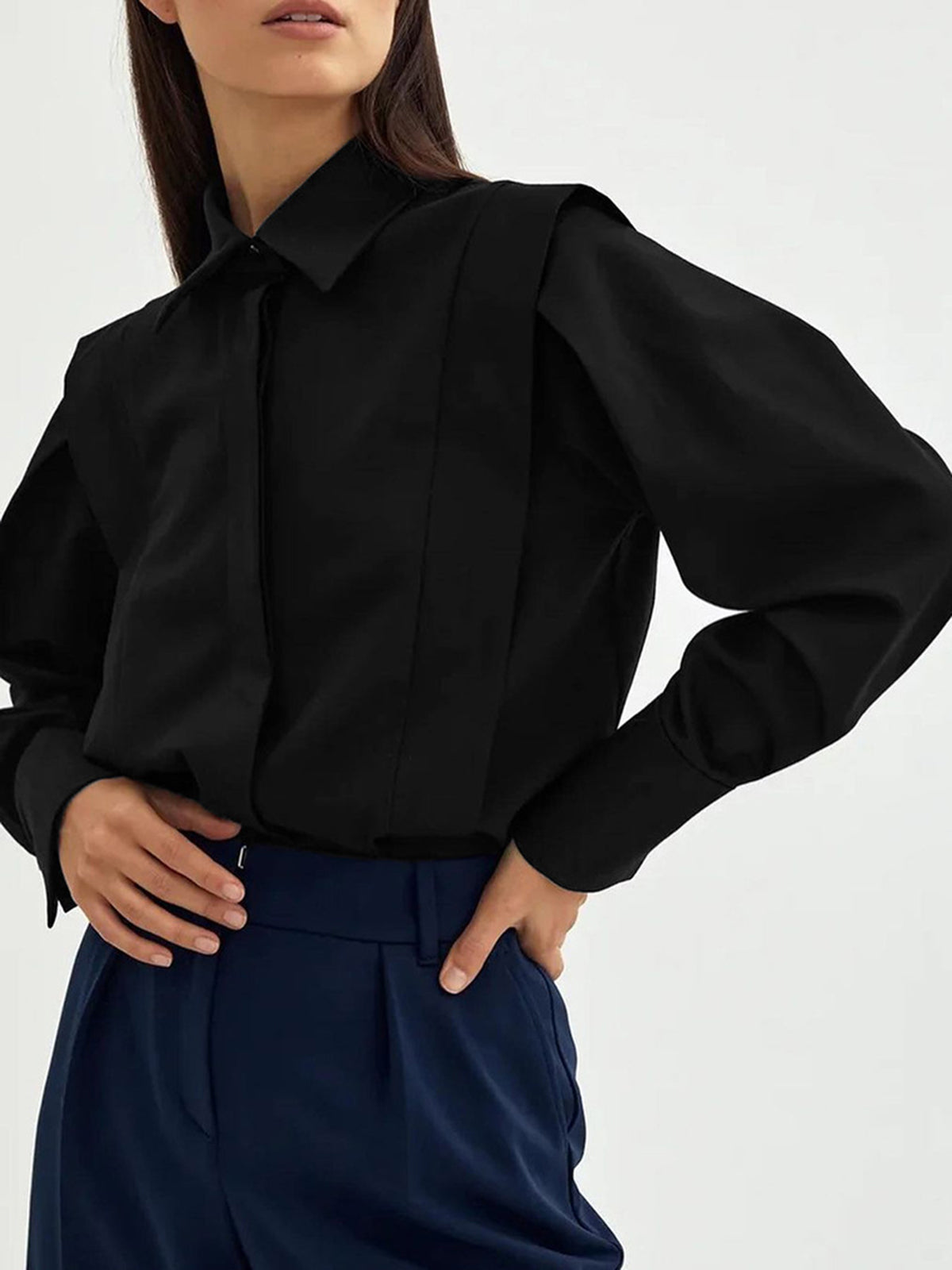 Blusa Mujer Manga Larga Ajuste Elegante