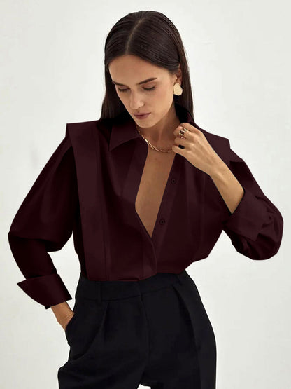 Blusa Mujer Manga Larga Ajuste Elegante