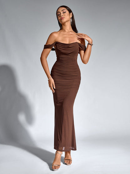 Vestido Largo Mujer Fiesta Hombros Descubiertos Elegante - Mavetta