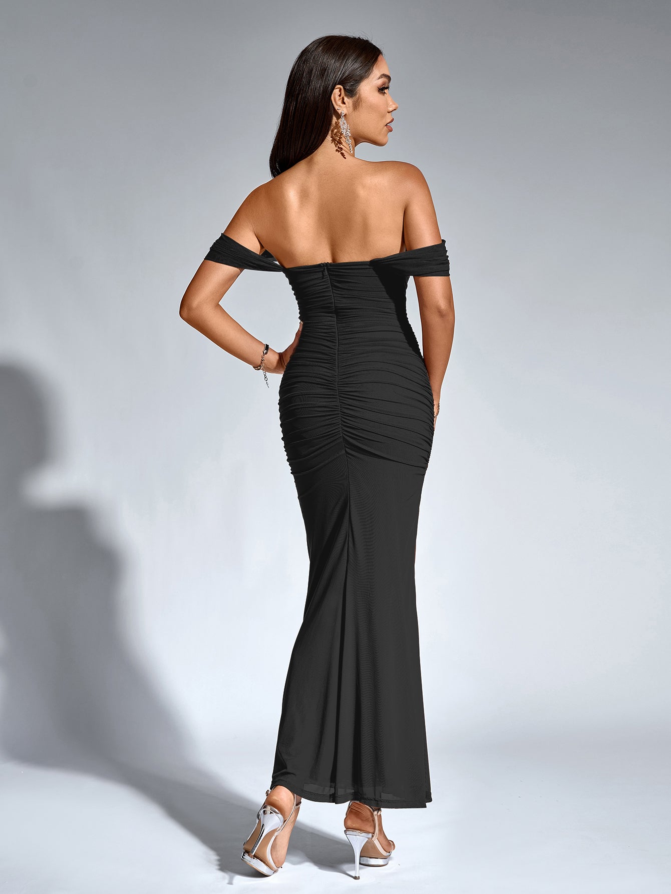 Vestido Largo Mujer Fiesta Hombros Descubiertos Elegante