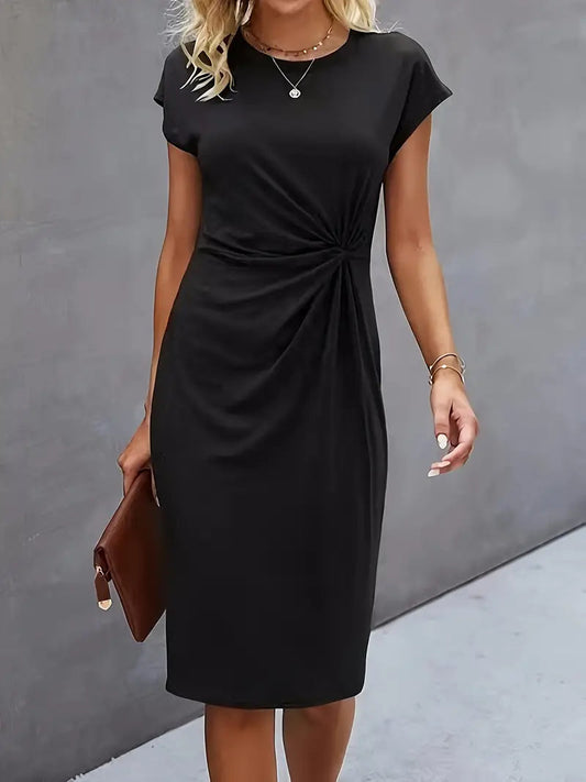 Vestido Midi Mujer Elegante Manga Corta - Mavetta