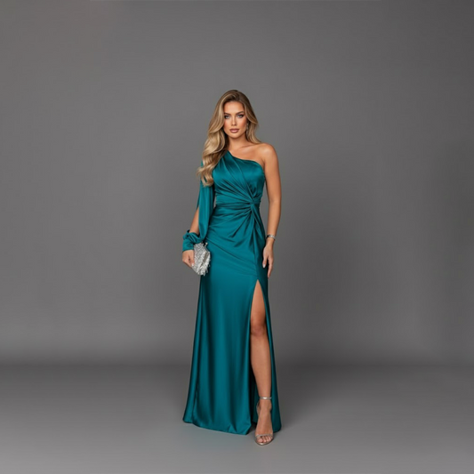 Vestido Noche Mujer de Satén Elegante Ajuste Clásico - Mavetta