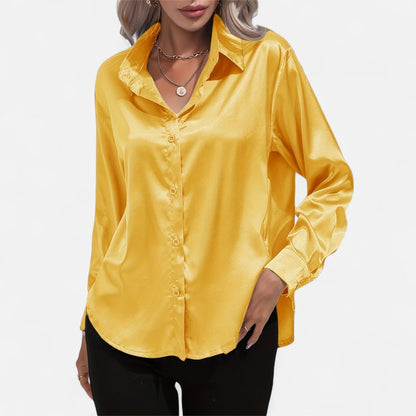 Blusa Mujer de Satén Elegante Ajuste Clásico