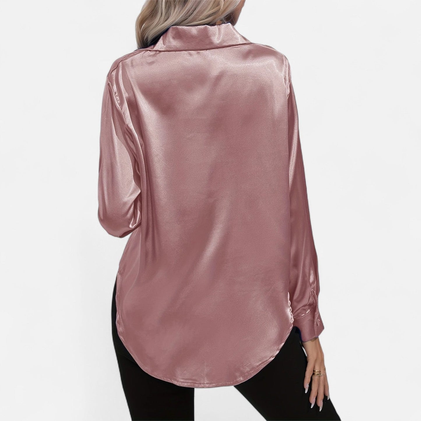 Blusa Mujer de Satén Elegante Ajuste Clásico