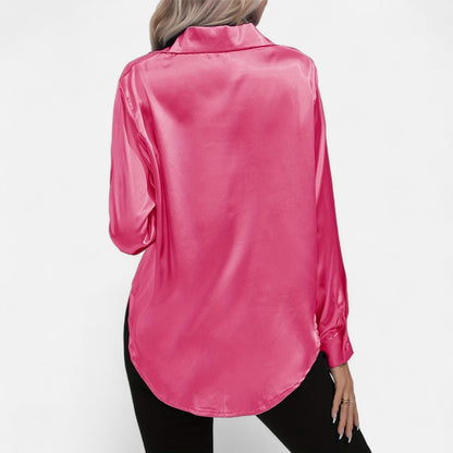 Blusa Mujer de Satén Elegante Ajuste Clásico