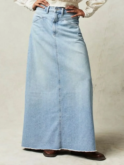 Falda Maxi Mujer Vaquera Elegante Ajuste Amplio - Mavetta
