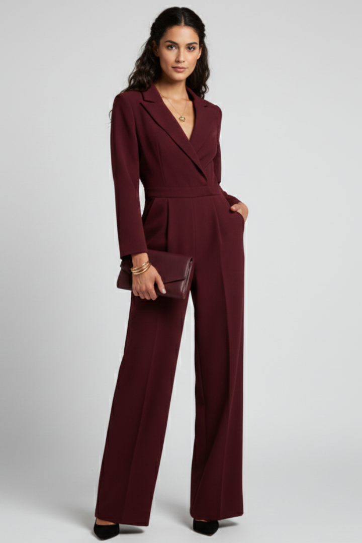 Mono Fiesta Mujer Pierna Ancha Frente Cruzado Elegante