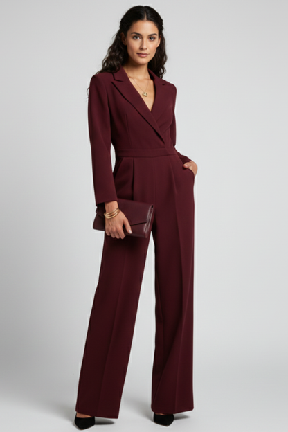 Mono Fiesta Mujer Pierna Ancha Frente Cruzado Elegante
