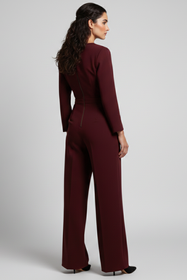 Mono Fiesta Mujer Pierna Ancha Frente Cruzado Elegante