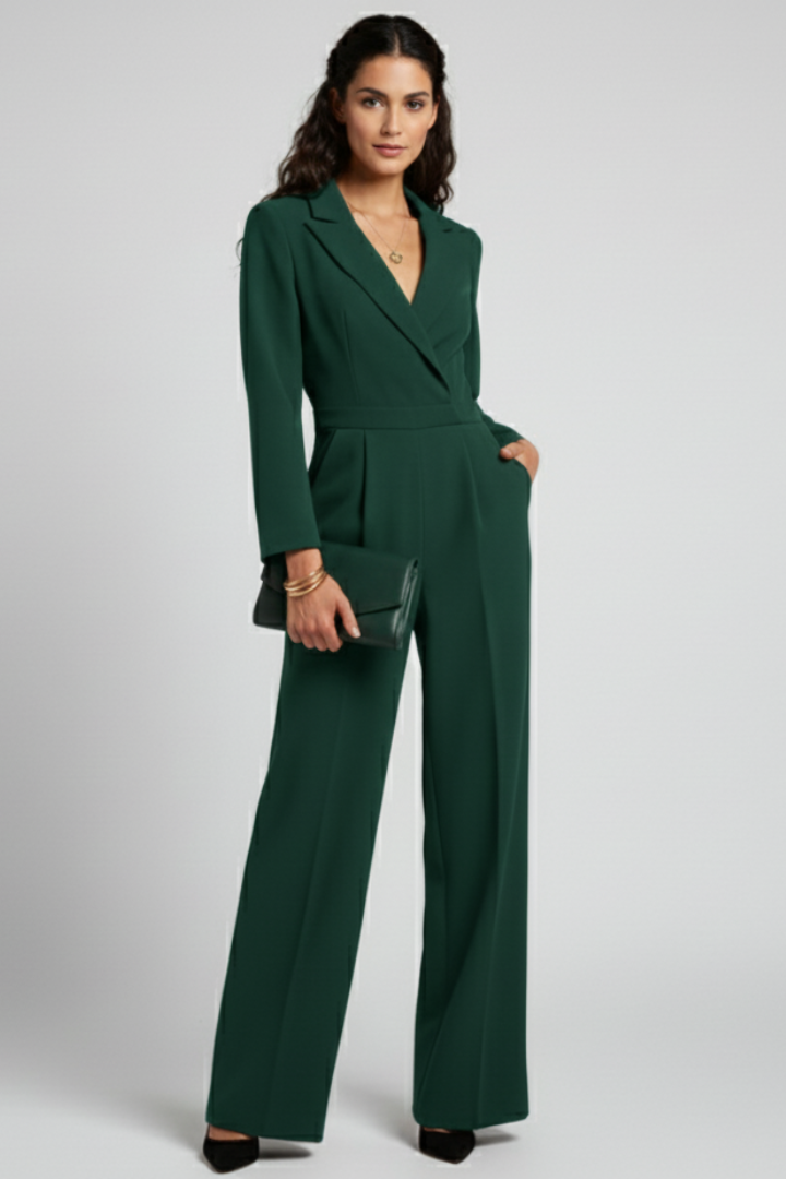 Mono Fiesta Mujer Pierna Ancha Frente Cruzado Elegante