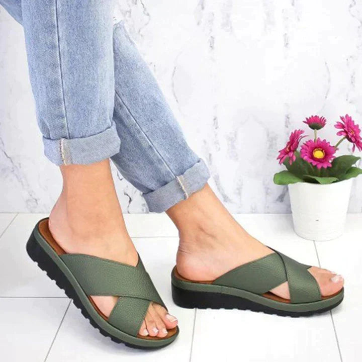 Sandalias Mujer con Tiras Cruzadas Suela Elevada