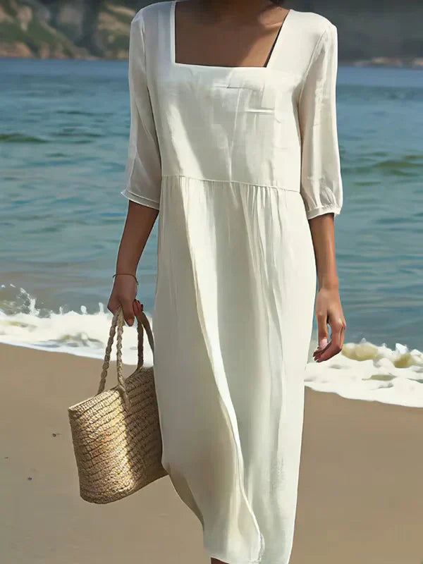 Vestido Playero Mujer Corte Suelto Ligero