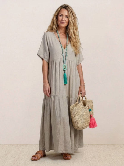 Isabella | Vestido Largo Bohemio de Cuello en V para Mujer, Ideal para Verano 10