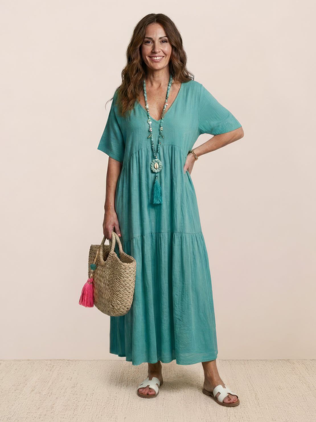 Isabella | Vestido Largo Bohemio de Cuello en V para Mujer, Ideal para Verano 13