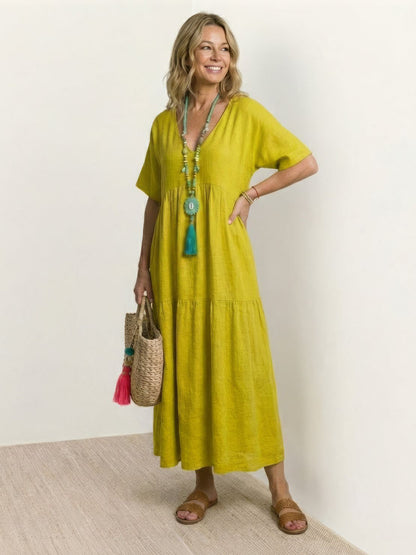 Isabella | Vestido Largo Bohemio de Cuello en V para Mujer, Ideal para Verano 9