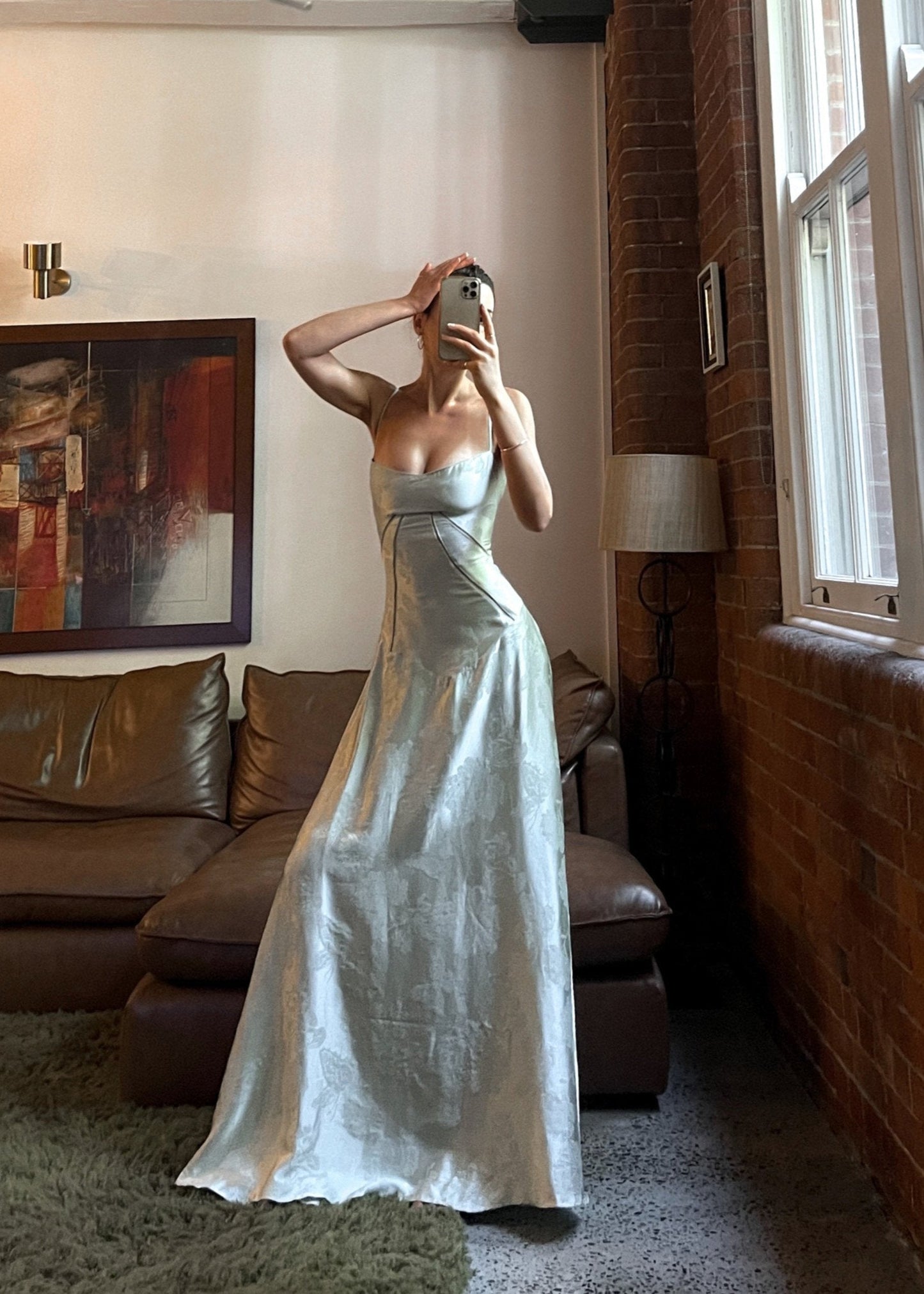 Vestido Largo Mujer de Satén Tirantes Finos Elegante