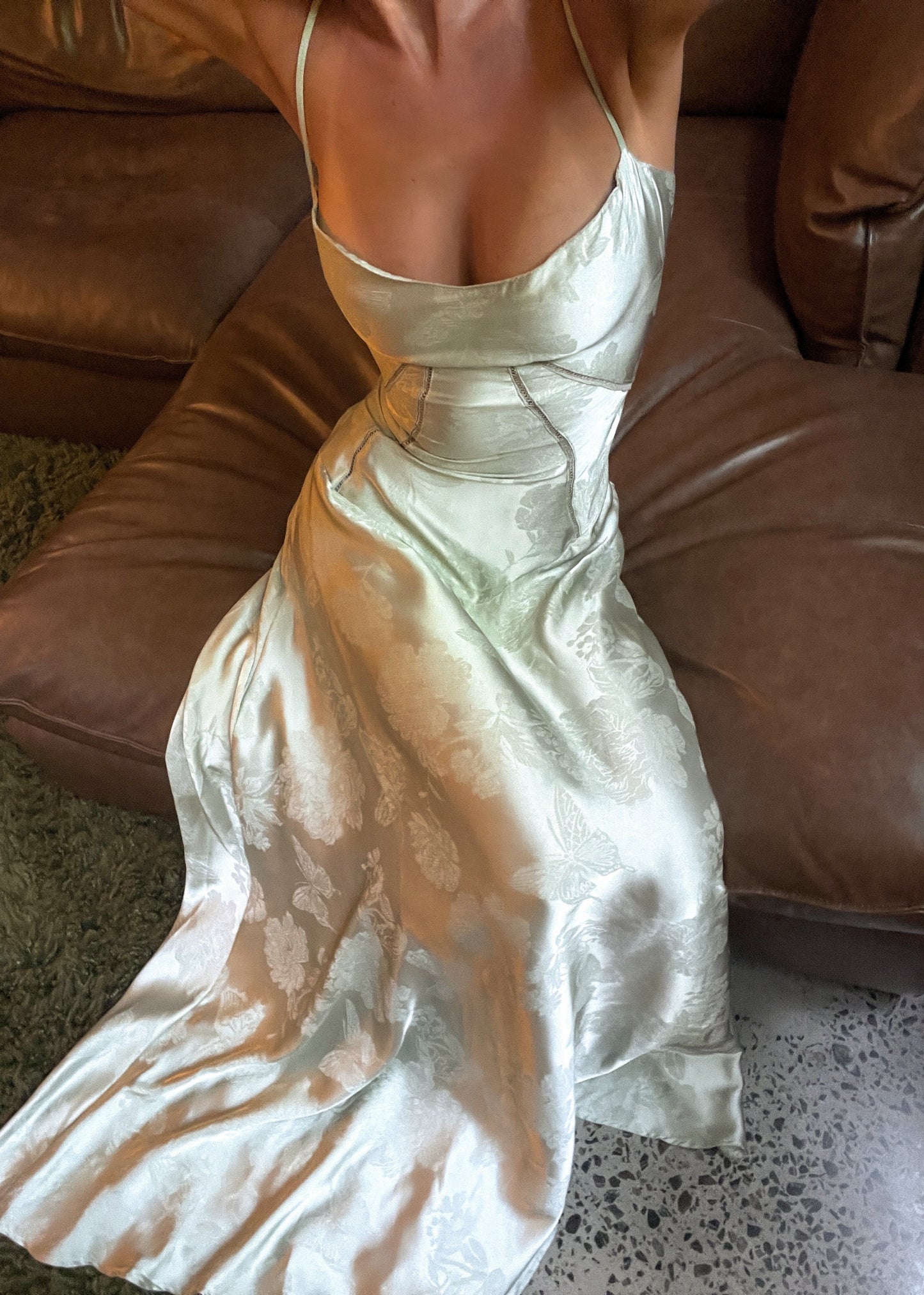 Vestido Largo Mujer de Satén Tirantes Finos Elegante
