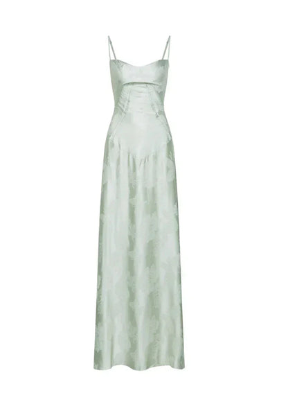 Vestido Largo Mujer de Satén Tirantes Finos Elegante