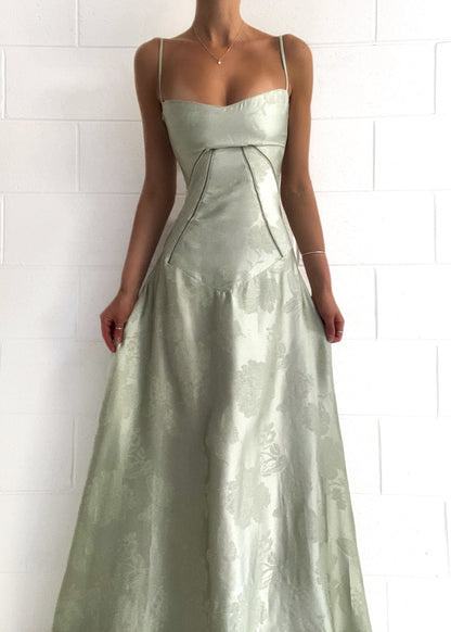 Vestido Largo Mujer de Satén Tirantes Finos Elegante