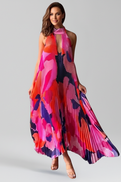 Vestido Largo Mujer Verano Falda Plisada Fluida - Mavetta
